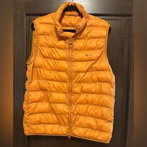 Barbour Bretby Gilet Orange Zipper Vest - Size Large